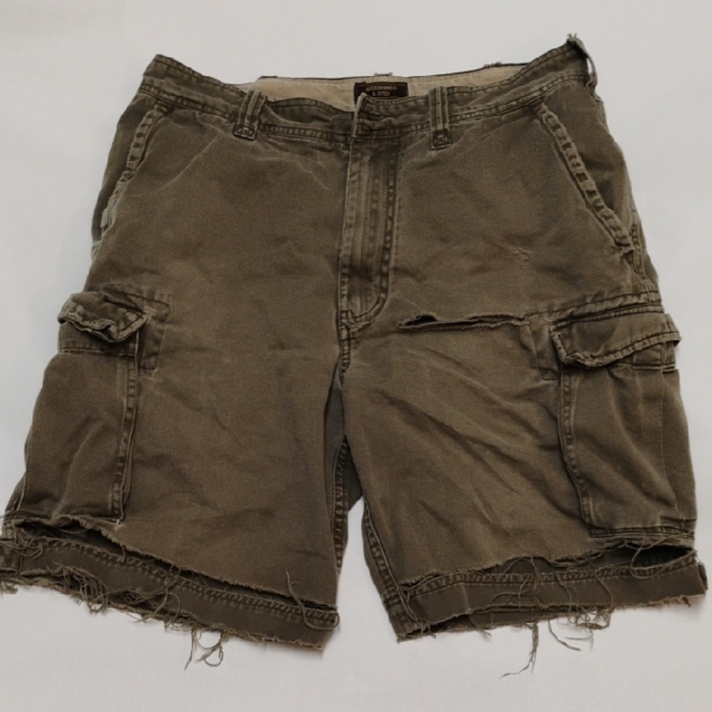 Abercrombie & Fitch Green Cargo Shorts Durable Cotton